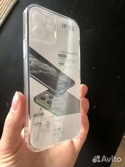 Бампер чехол силикон прозрачный на iPhone 12