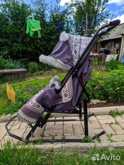 Саннки коляска зимние утеплённые