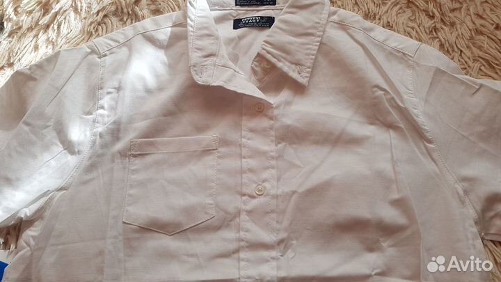 Новая белая рубашка для мальчика (на рост 164 см)