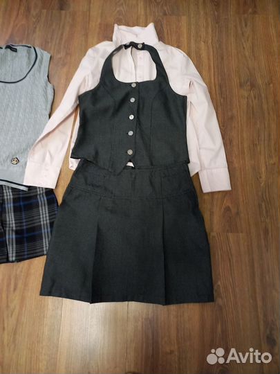 Школьная одежда, юбка, блузка, жилетка