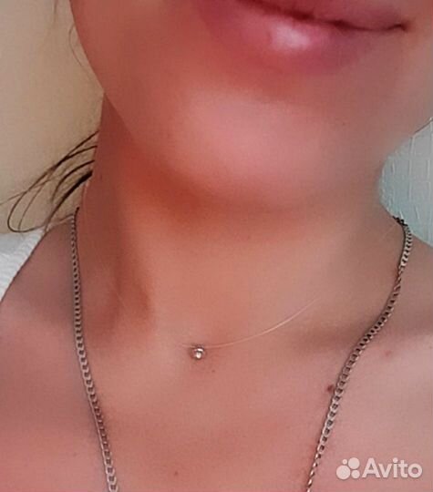 Золотая подвеска с бриллиантом из белого золота