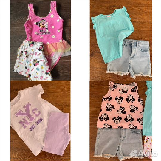 Пакет летних вещей на девочку 3-5 лет