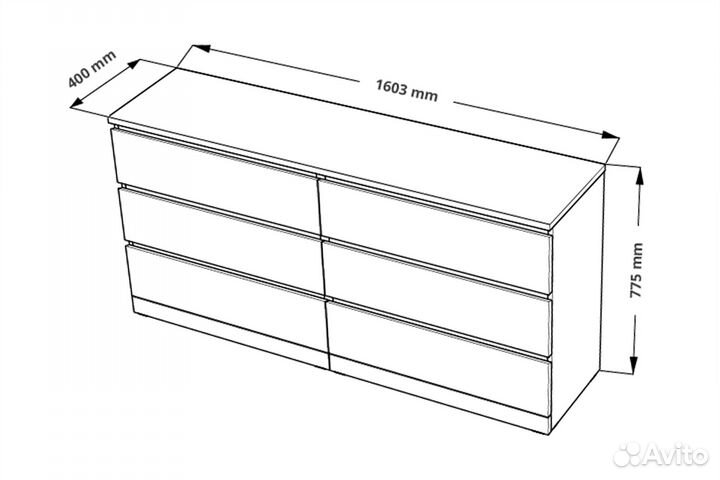 IKEA комод Варма 6D черный