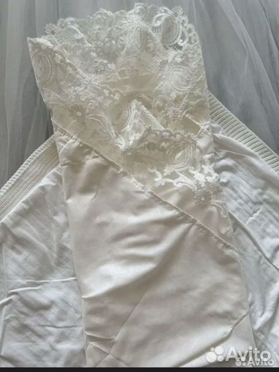 Конверт на выписку+пеленка уголок с кружевом