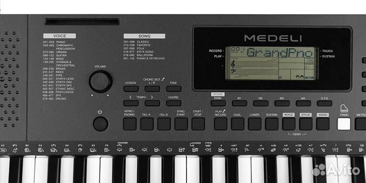 Синтезатор MK100, 61 клавиша, Medeli + стойка