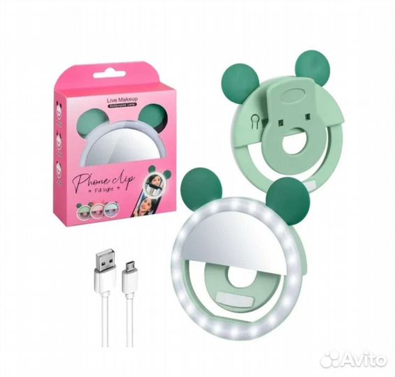 Селфи подсветка для телефона с зеркалом