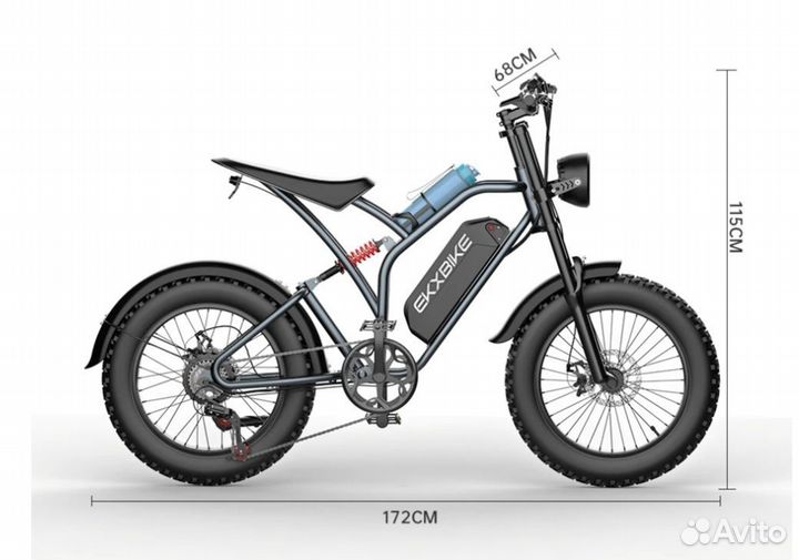 Электробайк, электровелосипед idotata 1000W