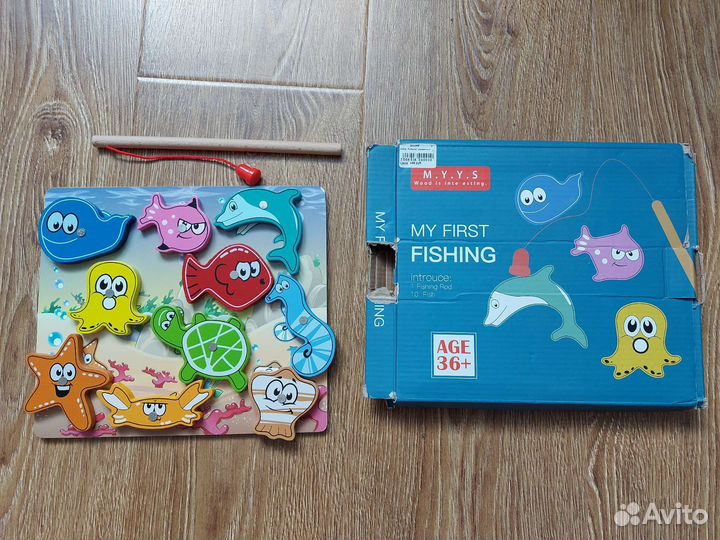 Игрушка рыбалка (деревянная)