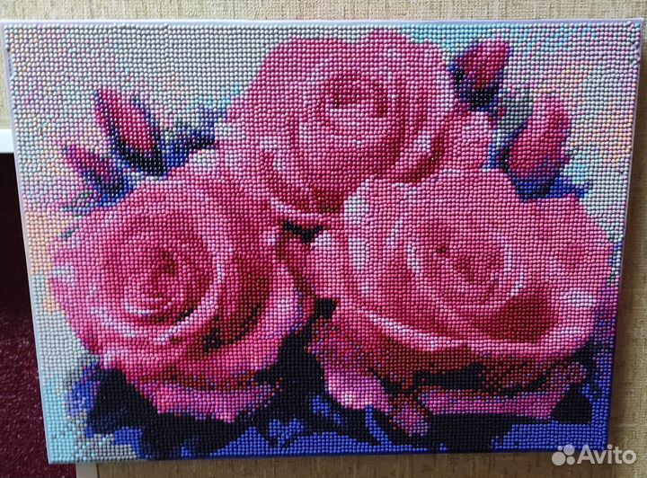Алмазная мозаика 40х50, готовая (цветы)