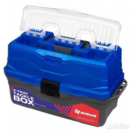 Ящик рыболовный Nisus Tackle Box трехполочный сини