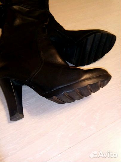 Ботфорты сапоги зимние высокие кожаные