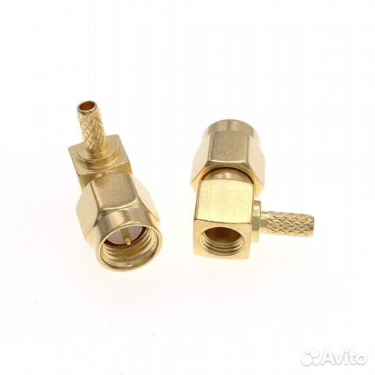 Вч-разъём SMA(male) угловой обжимной под каб RG316