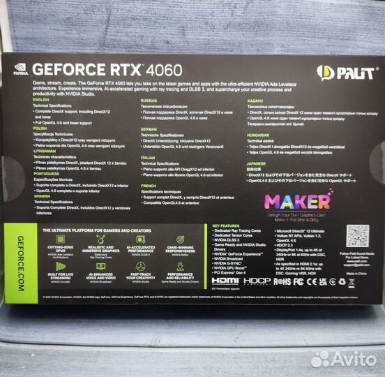 Видеокарта Palit nvidia GeForce RTX 4060 dual