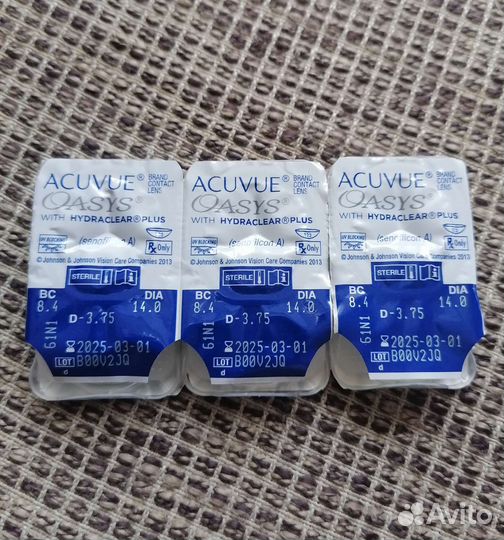 Линзы контактные acuvue oasys двух недельные -3.75