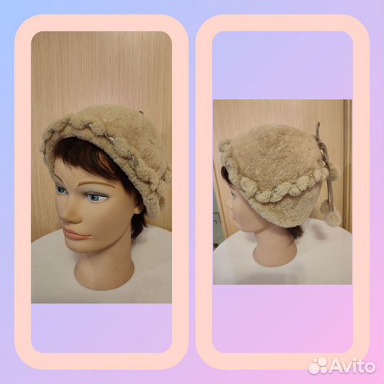 Женская зимняя шапка демисезонная соломеная шляпка