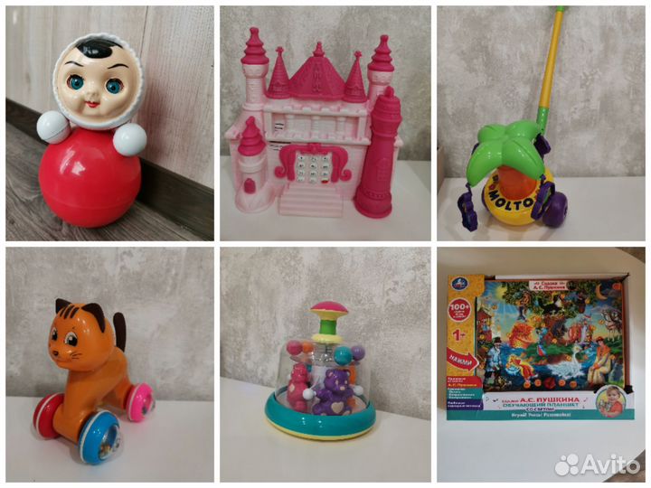 Игрушки каталка юла планшет неваляшка покатушка