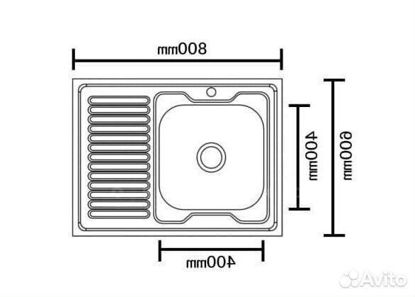 Кухонная мойка накладная металлическая