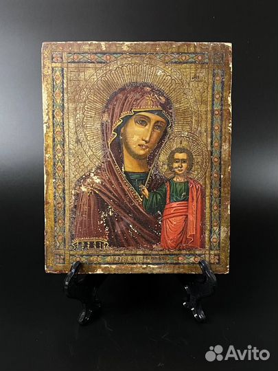 Старинная икона Казанской Божьей Матери