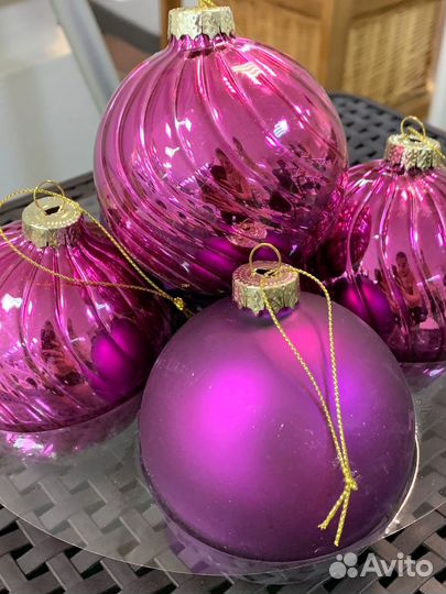 Набор елочных шаров karlsbach 07930, фиолетовый