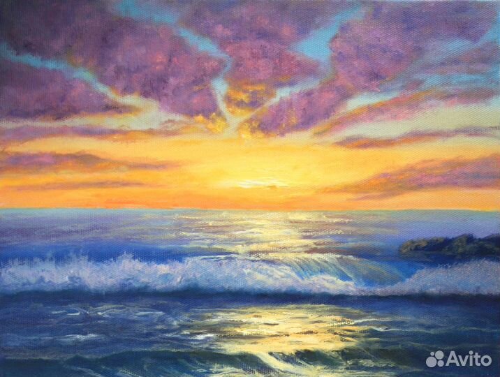Картина море маслом на холсте
