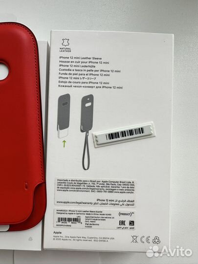Чехол Apple leather sleeve 12 mini