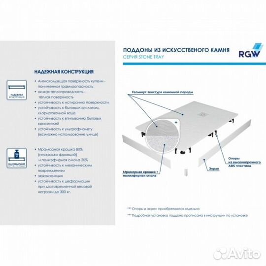 Душевой поддон RGW ST-0148W 140x80