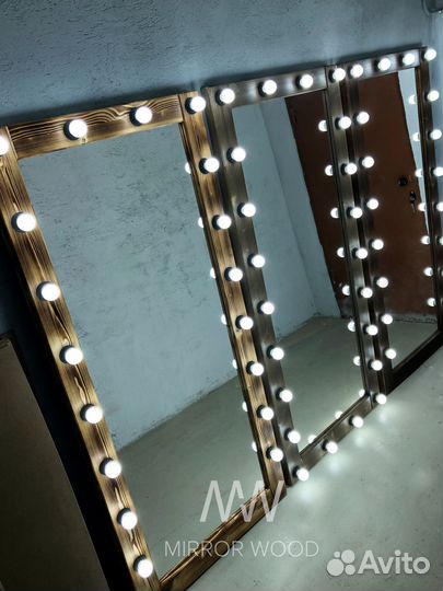 Гримерное зеркало с лампочками во весь рост