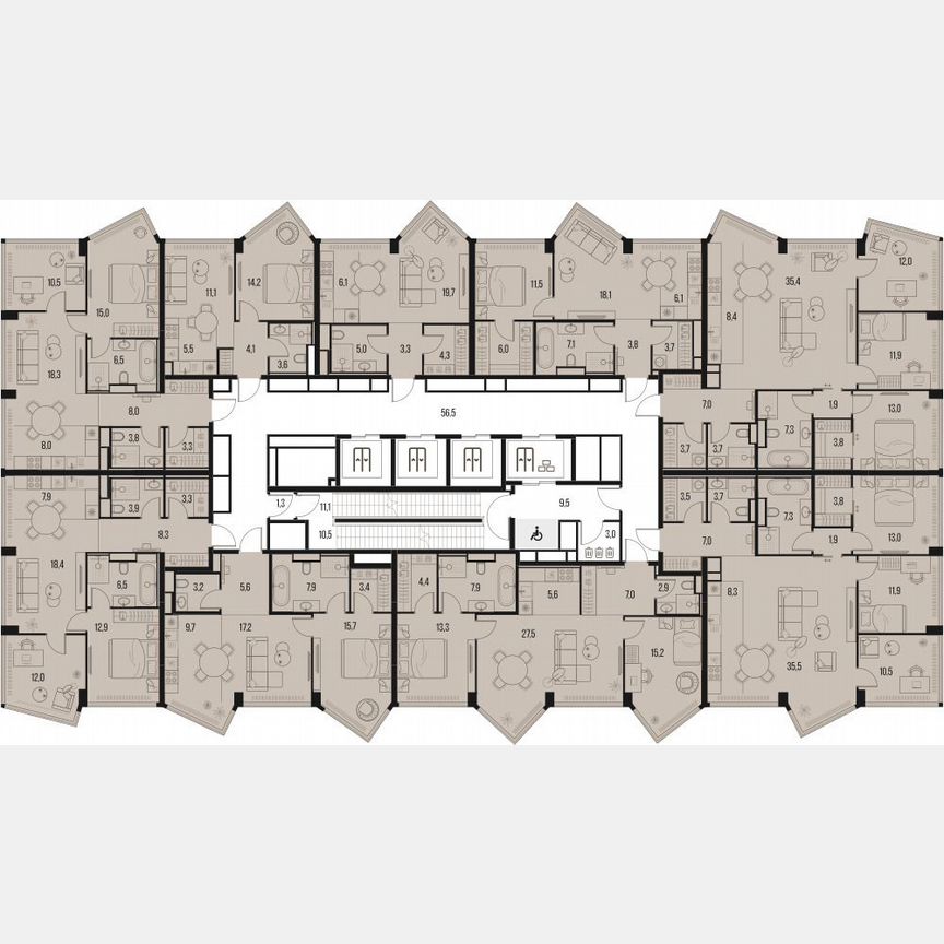4-к. квартира, 108,1 м², 28/39 эт.