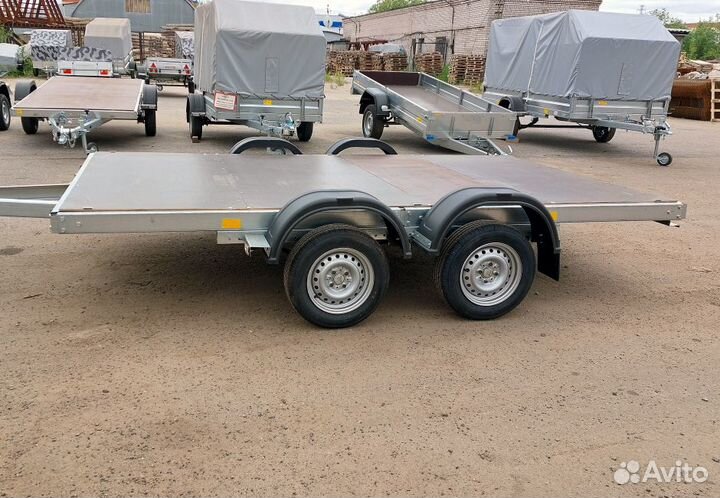 Двухосный прицеп-платформа без бортов 3.5х1.95 R13