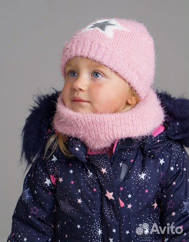 Шапка+снуд на девочку