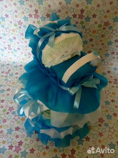 Торт из памперсов синий в наличии