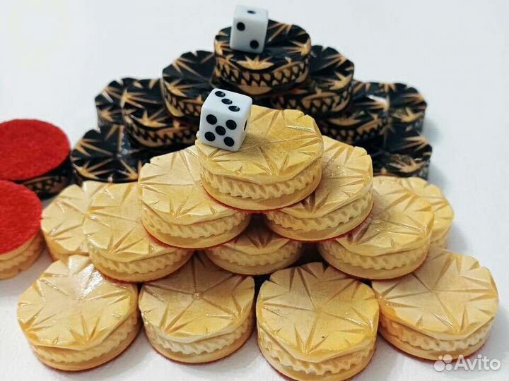 Фишки для нарды 2,9 см ручной работы, дерево