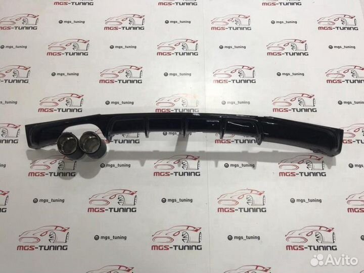 Диффузор BMW F30 Черный глянец 2x0 + Akrapovic Mat