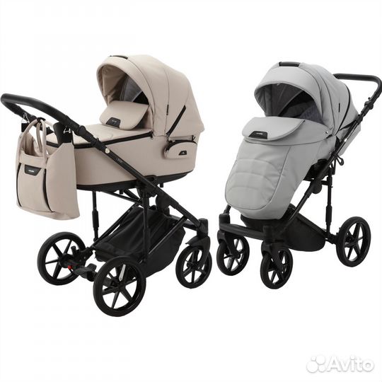 Коляска Adamex Zico Deluxe 2в1, бежевый и серый