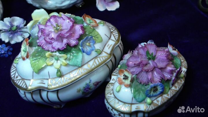 Шкатулка.Samson.Фарфор.Франция.Цветы.Букет