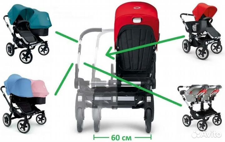 Коляска для двойни bugaboo donkey