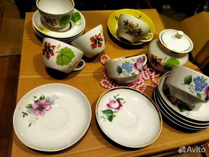 Чайные пары сервиз посуда корзинки блюдо