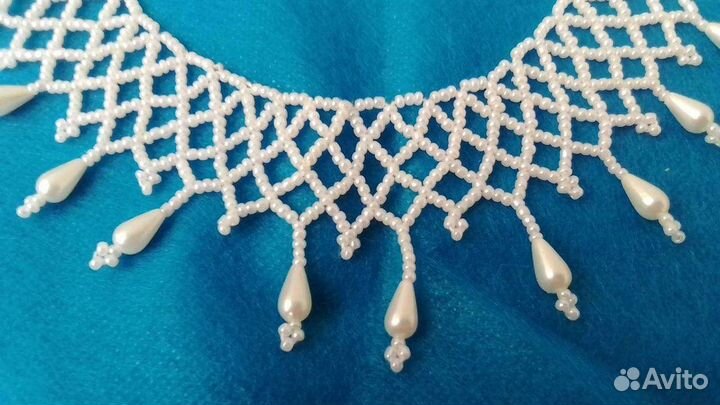 Колье-воротник из бисера.Поделка.Школьная форма