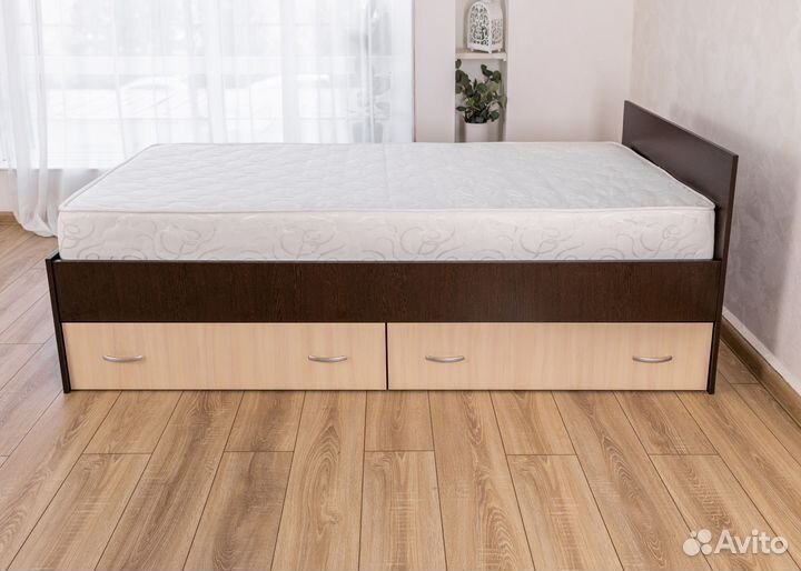 Кровать 90х200 с ящиками Марс венге