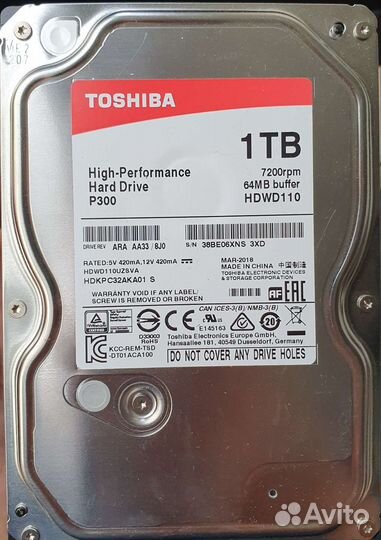 Жесткий диск Toshiba 1 Tb 3,5