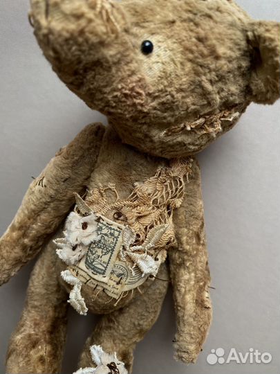 Тедди медведь плюшевый в винтажном стиле