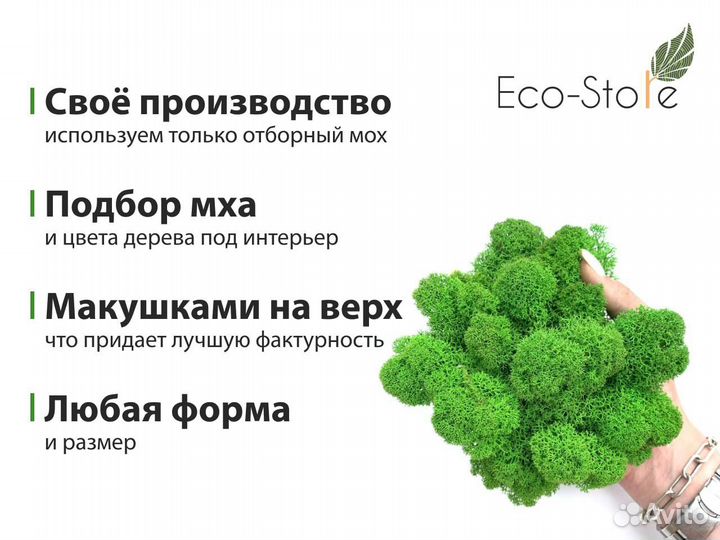 Название кафе из мха 90 см