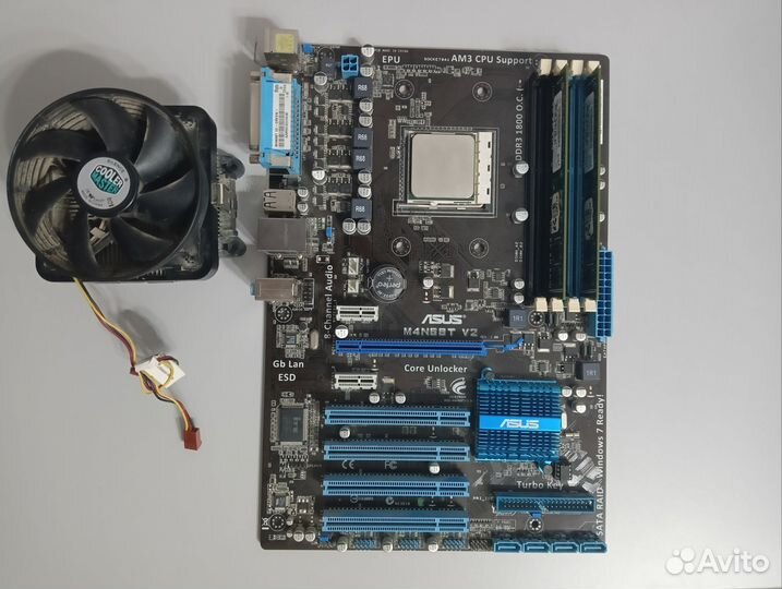 Материнская плата AM3 с процессором и озу