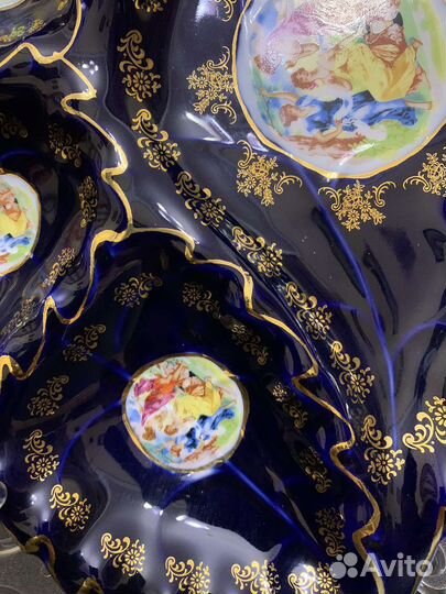 Блюдо Менажница Мадонна Thun Чехия Кобальт Фарфор