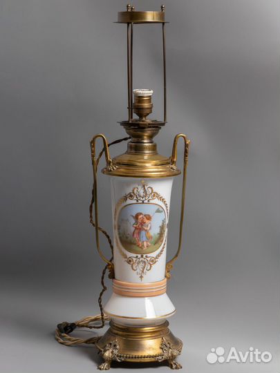 73 см. Лампа. Рабочая. Бронза. Стекло. Нач 20в