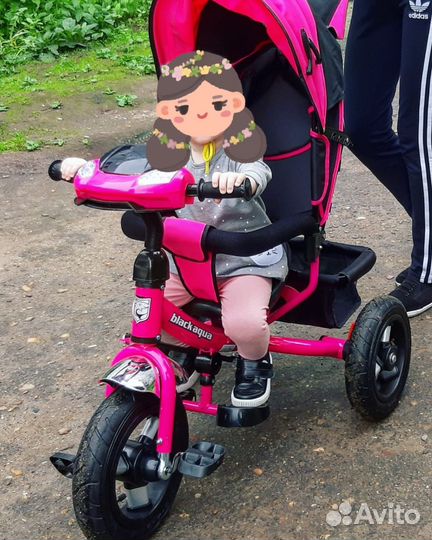 Детский велосипед трехколесный с ручкой