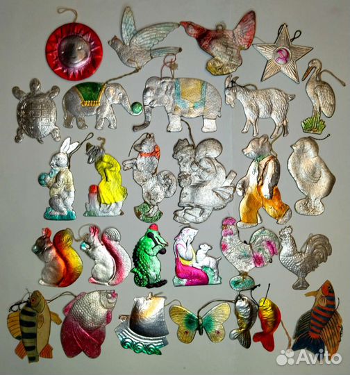 Елочные игрушки картонаж 28шт. СССР