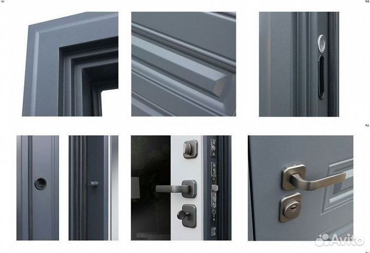 Дверь входная серая металлическая Барселона