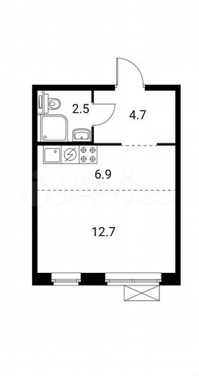 Квартира-студия, 26,8 м², 13/25 эт.