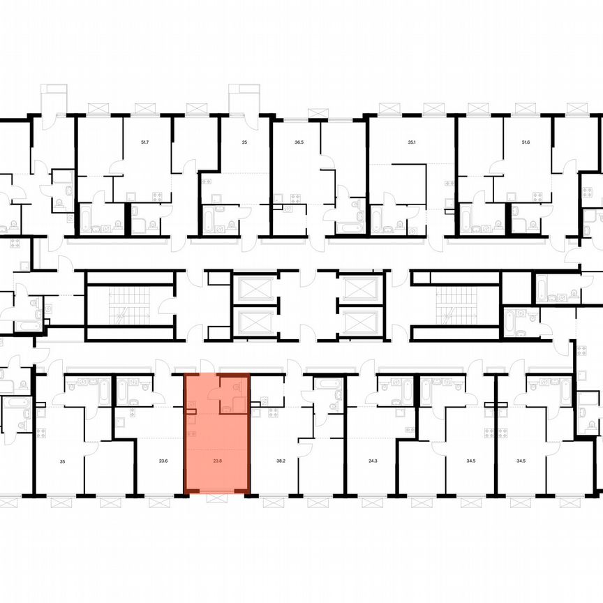 Квартира-студия, 23,8 м², 5/25 эт.